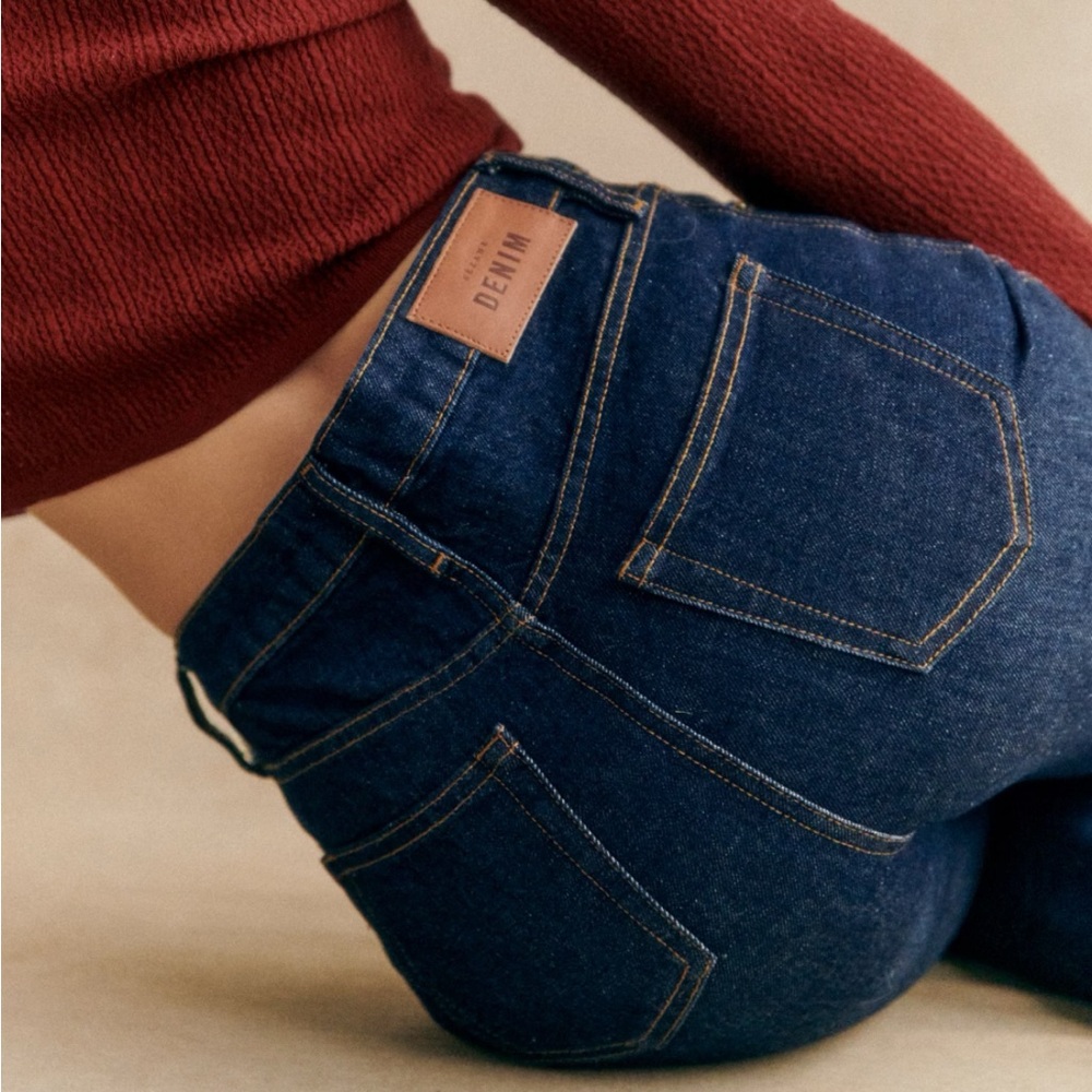 Sezane High-Rise Dark Blue Denim Jeans